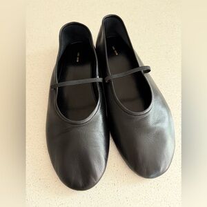 SOLD The Row Black Leather Elastic Ballet Flat EU 40 US 10